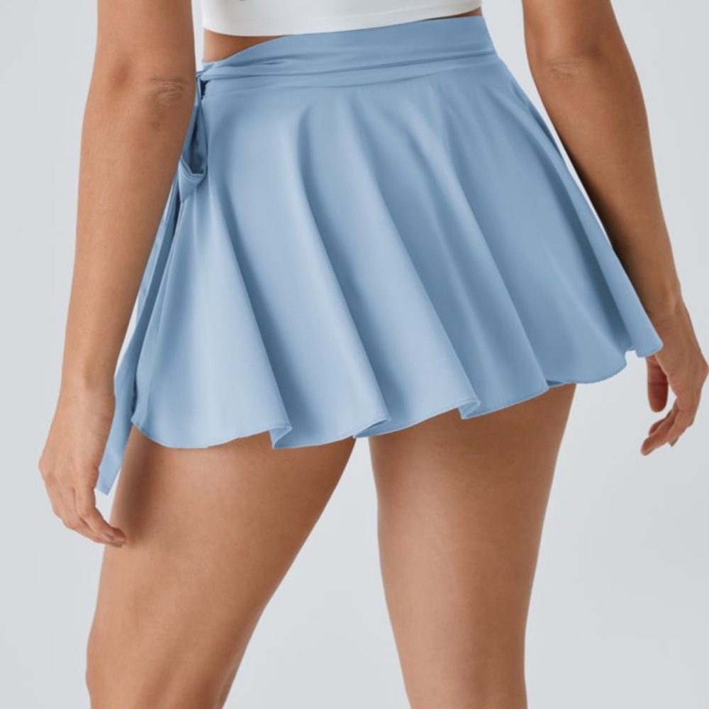 Halara High Waisted Tie Side Flowy Micro Mini Flare Quick Dry Skirt M tennis - Picture 2 of 13